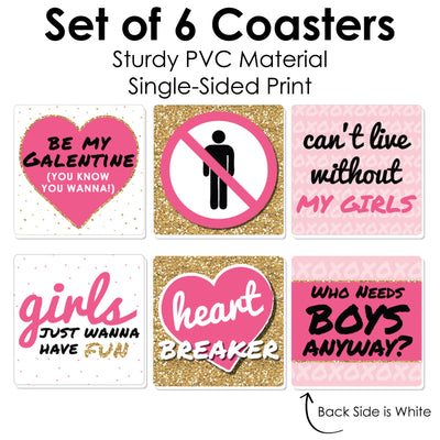 Be My Galentine - Funny Galentine's & Valentine's Day Party Decorations - Drink Coasters - Set of 6