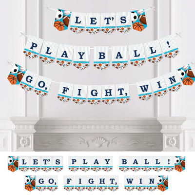 Go, Fight, Win - Sports - Baby Shower or Birthday Party Bunting Banner - Party Decorations - Let's Play Ball Go, Fight, Win