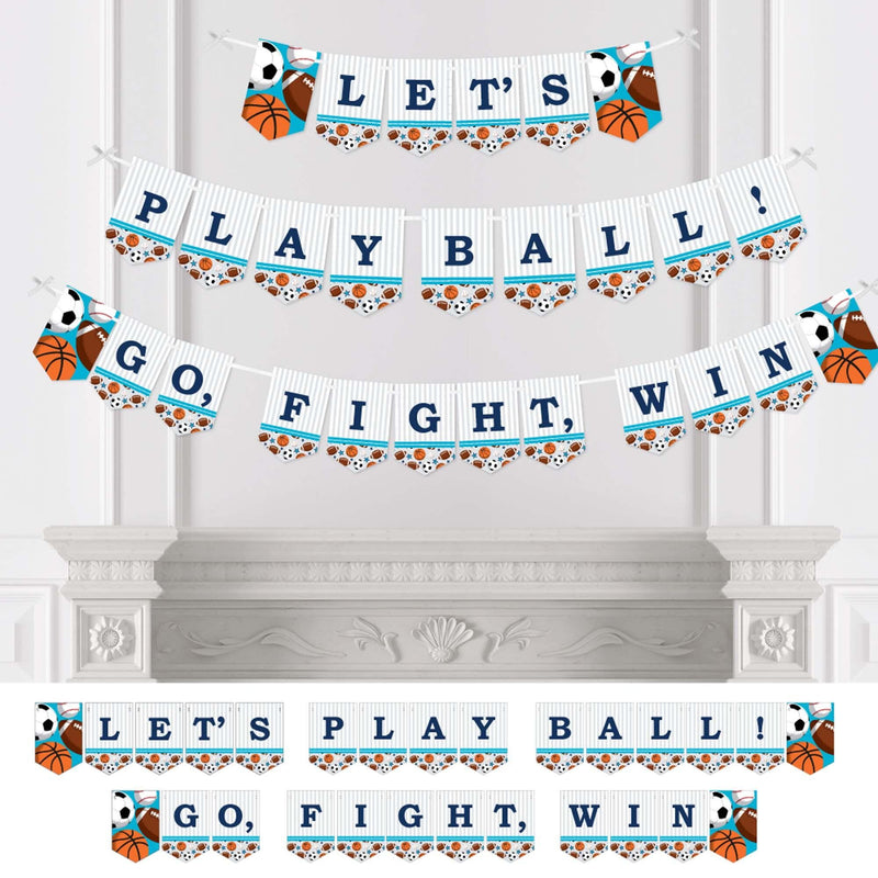 Go, Fight, Win - Sports - Baby Shower or Birthday Party Bunting Banner - Party Decorations - Let&