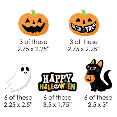 Jack-O'-Lantern Halloween - DIY Shaped Kids Halloween Party Cut-Outs - 24 Count