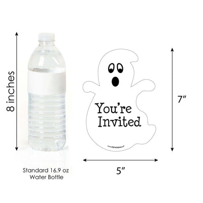 Spooky Ghost - Shaped Fill-In Invitations - Halloween Party Invitation Cards with Envelopes - Set of 12