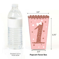 1st Birthday Little Miss Onederful - Girl First Birthday Party Favor Popcorn Treat Boxes - Set of 12