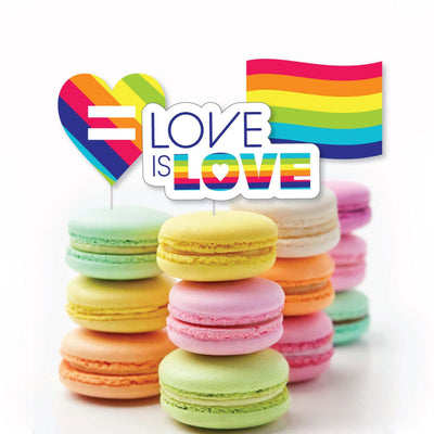 Love is Love - Pride - DIY Shaped Rainbow Party Cut-Outs - 24 ct