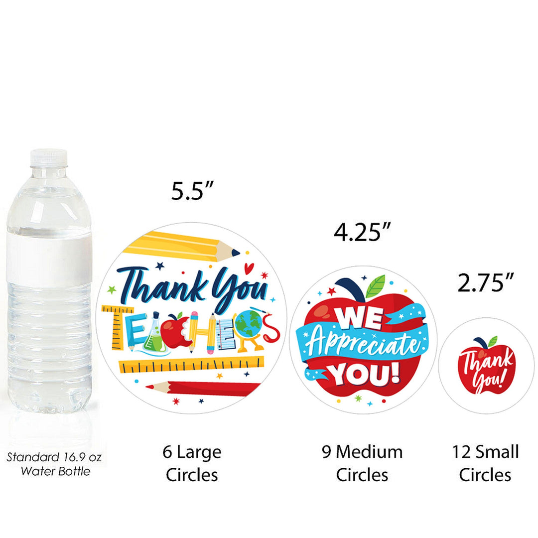 Thank You Teachers - Teacher Appreciation Giant Circle Confetti - Party Decorations - Large Confetti 27 Count