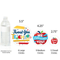 Thank You Teachers - Teacher Appreciation Giant Circle Confetti - Party Decorations - Large Confetti 27 Count