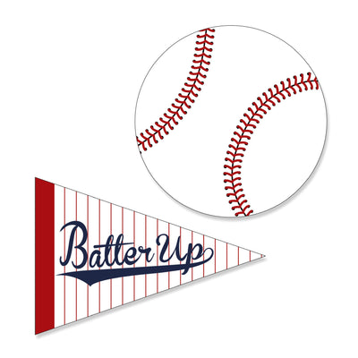 Batter Up - Baseball - DIY Shaped Party Paper Cut-Outs - 24 ct