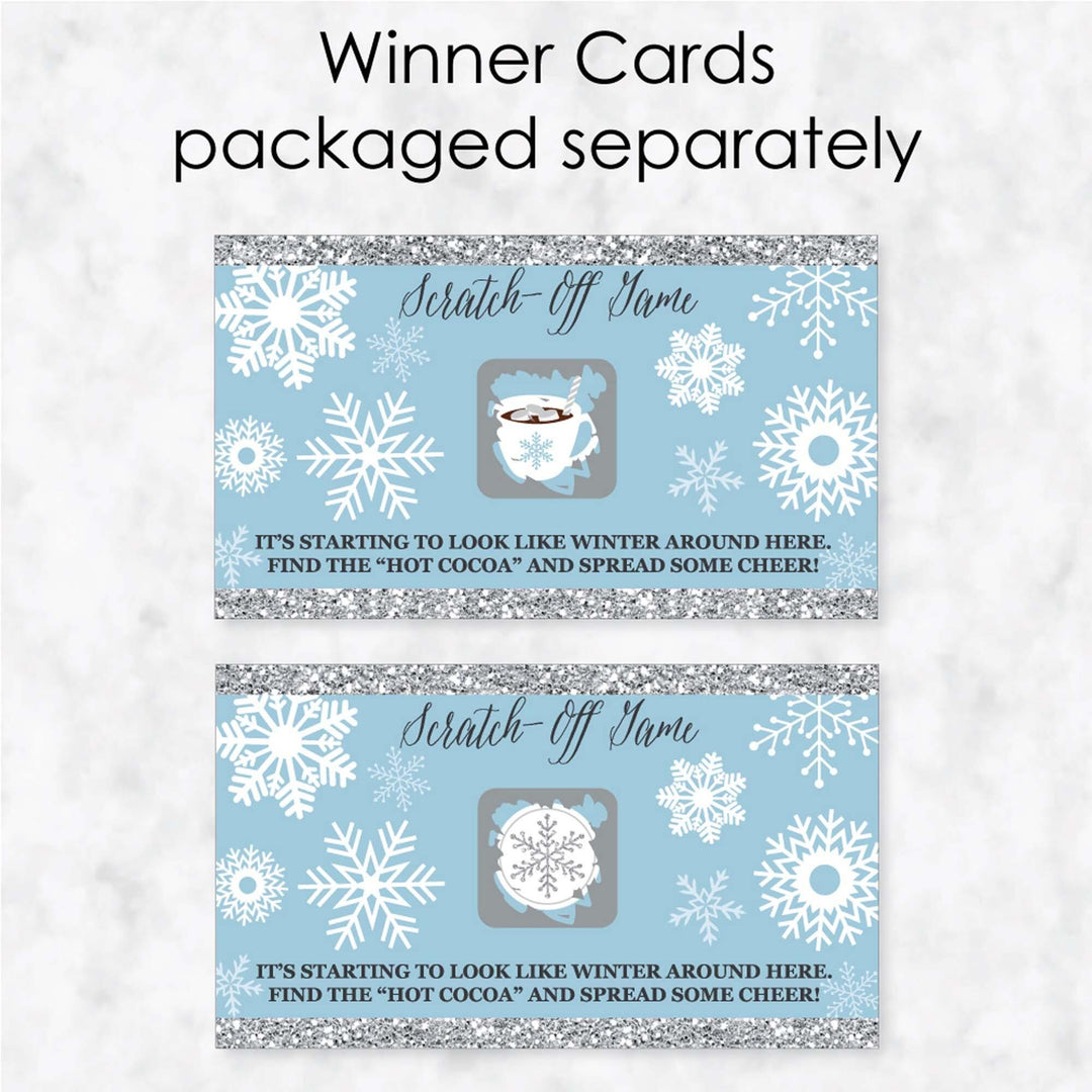 Winter Wonderland - Snowflake Holiday Party and Winter Wedding Game Scratch Off Cards - 22 Count