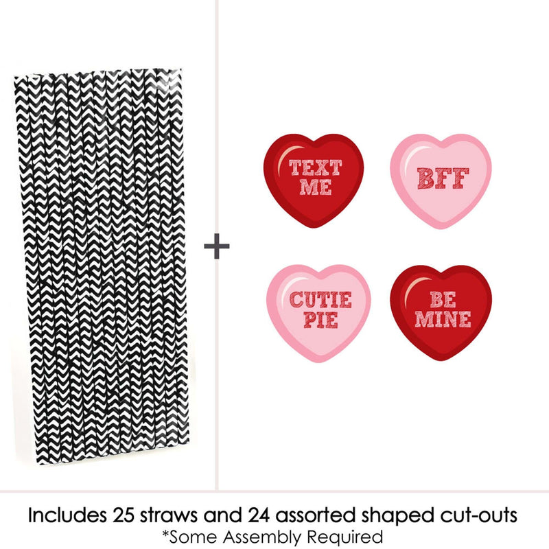 Conversation Hearts - Paper Straw Decor - Valentine&