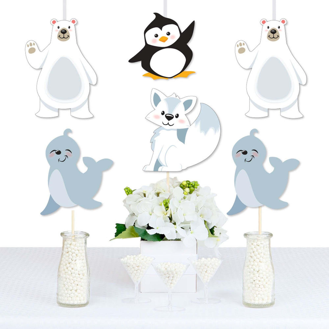 Arctic Polar Animals - Polar Bear, Seal, Penguin and Arctic Fox Decorations DIY Winter Baby Shower or Birthday Party Essentials - Set of 20