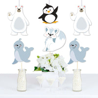 Arctic Polar Animals - Polar Bear, Seal, Penguin and Arctic Fox Decorations DIY Winter Baby Shower or Birthday Party Essentials - Set of 20