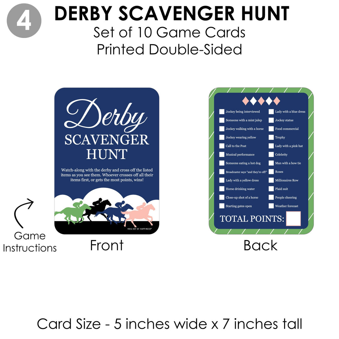 Kentucky Horse Derby - 4 Horse Race Party Games - 10 Cards Each - Gamerific