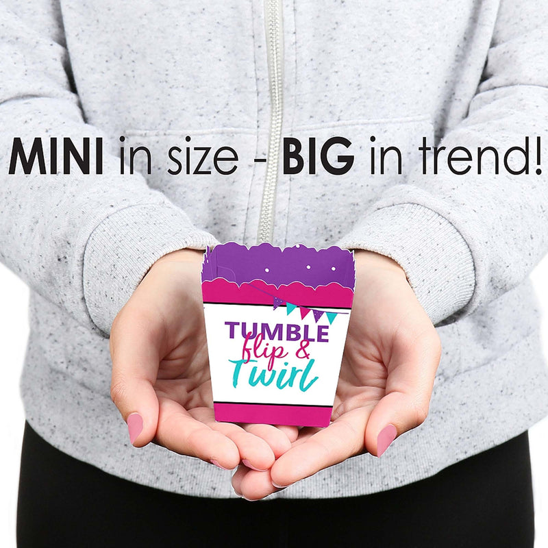 Tumble, Flip & Twirl - Gymnastics - Party Mini Favor Boxes - Birthday Party or Gymnast Party Treat Candy Boxes - Set of 12