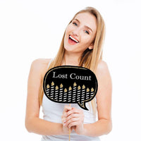 Funny Adult 60th Birthday - Gold - 10 Piece Birthday Party Photo Booth Props Kit