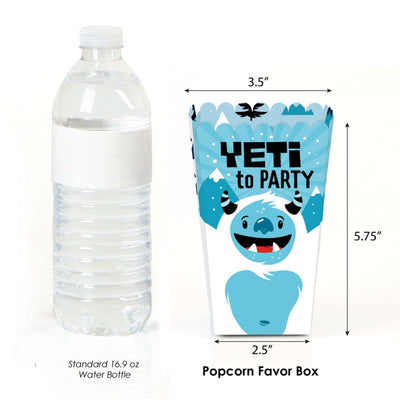 Yeti to Party - Abominable Snowman Party or Birthday Party Favor Popcorn Treat Boxes - Set of 12