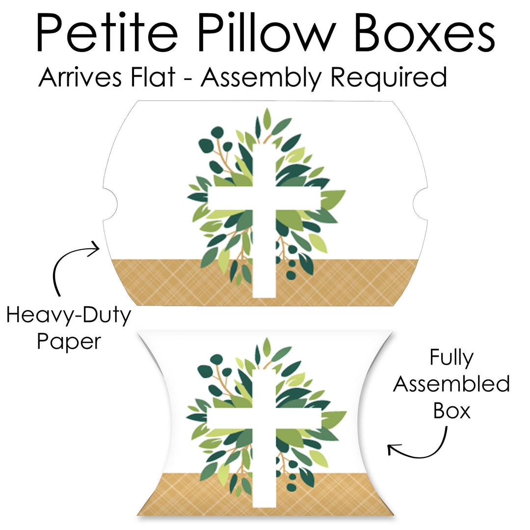 Elegant Cross - Favor Gift Boxes - Religious Party Petite Pillow Boxes - Set of 20