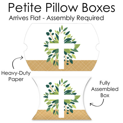 Elegant Cross - Favor Gift Boxes - Religious Party Petite Pillow Boxes - Set of 20