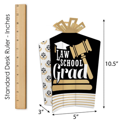 Law School Grad - Table Decorations - Future Lawyer Graduation Party Fold and Flare Centerpieces - 10 Count