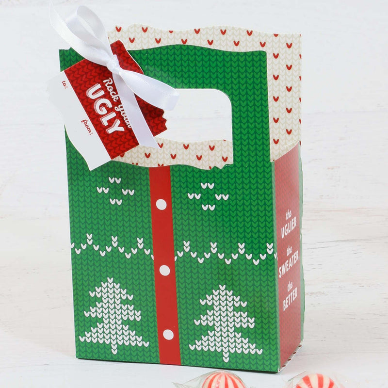 Ugly Sweater - Holiday and Christmas Party Favor Boxes - Set of 12