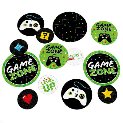 Game Zone - Pixel Video Game Party or Birthday Party Giant Circle Confetti - Party Decorations - Large Confetti 27 Count