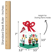 Christmas Nutcracker - Square Favor Gift Boxes - Holiday Party Bow Boxes - Set of 12