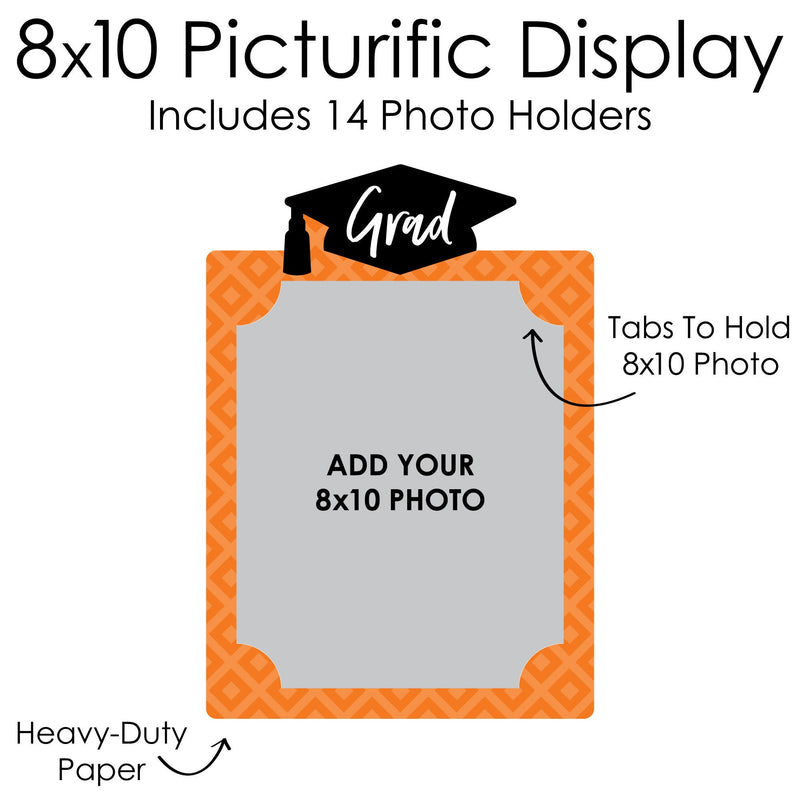 Orange Grad - Best is Yet to Come - 8 x 10 inches K-12 School Photo Holder - DIY Graduation Party Decor - Picturific Display