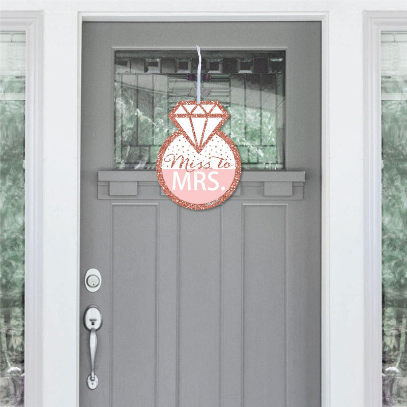Bride Squad - Hanging Porch Rose Gold Bridal Shower or Bachelorette Party Outdoor Decorations - Front Door Decor - 1 Piece Sign