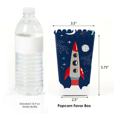 Blast Off to Outer Space - Rocket Ship Baby Shower or Birthday Party Favor Popcorn Treat Boxes - Set of 12