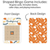 Happy Thanksgiving - Bingo Cards and Markers - Fall Harvest Party Bingo Game - Set of 18
