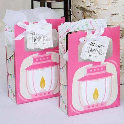 Let's Go Glamping - Camp Glamp Party or Birthday Party Favor Boxes - Set of 12