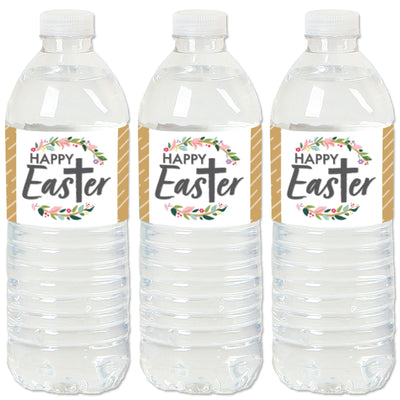 Religious Easter - Christian Holiday Party Water Bottle Sticker Labels - Set of 20