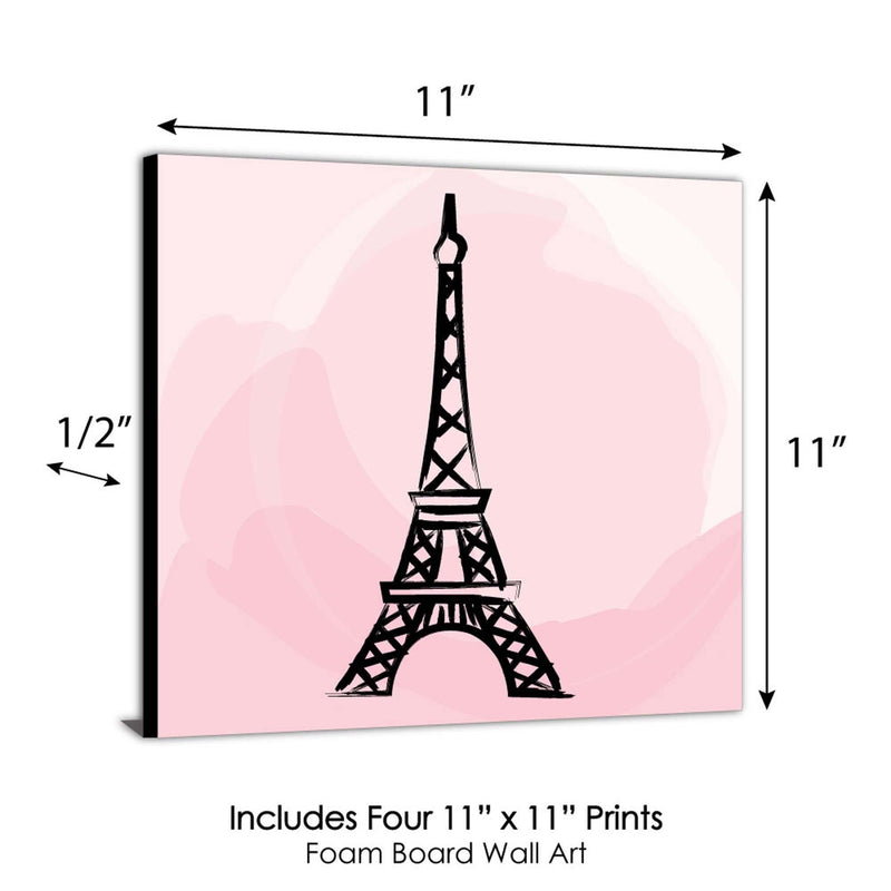 Paris, Ooh La La - Kids Room, Nursery & Home Decor - 11 x 11 inches Kids Wall Art - Baby Shower Gift Ideas - Set of 4 Prints for Baby&