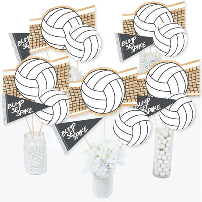 Bump, Set, Spike - Volleyball - Baby Shower or Birthday Party Centerpiece Sticks - Table Toppers - Set of 15