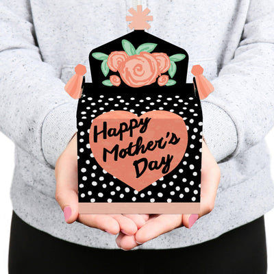 Best Mom Ever - Treat Box Party Favors - Mother's Day Party Goodie Gable Boxes - Set of 12