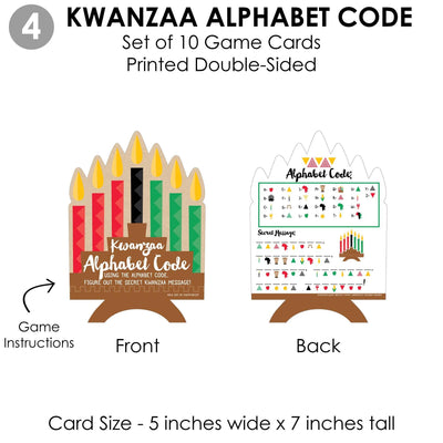 Happy Kwanzaa - 4 African Heritage Holiday Games - 10 Cards Each - Kwanzaa A-Z, Photo Scavenger Hunt, This or That and Alphabet Code - Gamerific Bundle