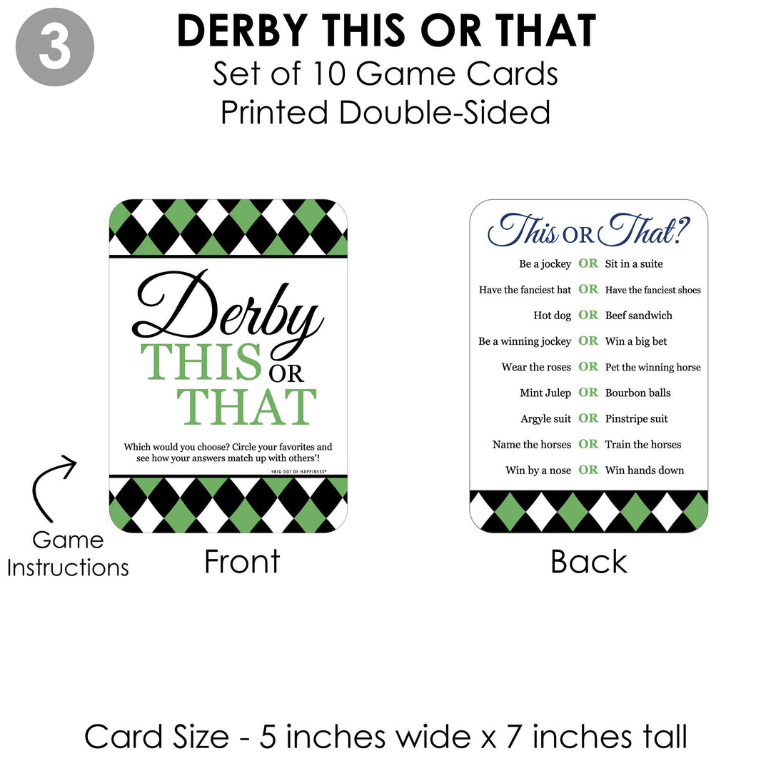 Kentucky Horse Derby - 4 Horse Race Party Games - 10 Cards Each - Gamerific