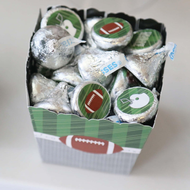 End Zone - Football - Round Candy Labels Party Favors - Fits Hershey&