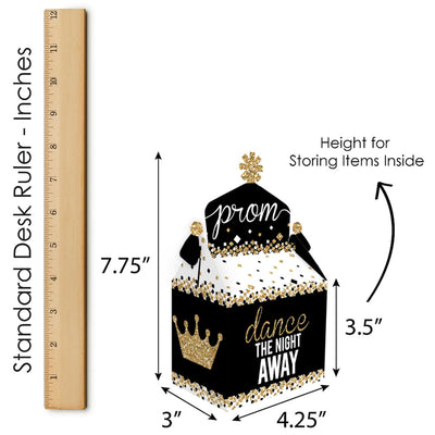 Prom - Treat Box Party Favors - Prom Night Party Goodie Gable Boxes - Set of 12
