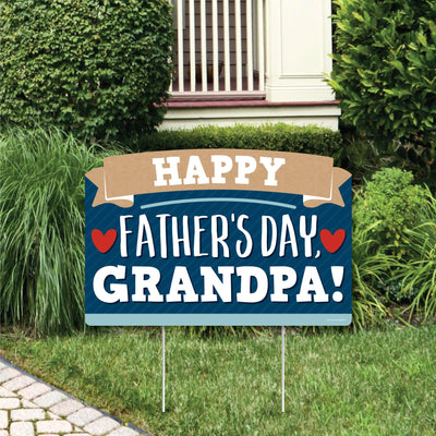 Grandpa, Happy Father's Day - We Love Grandfather Yard Sign Lawn Decorations - Party Yardy Sign