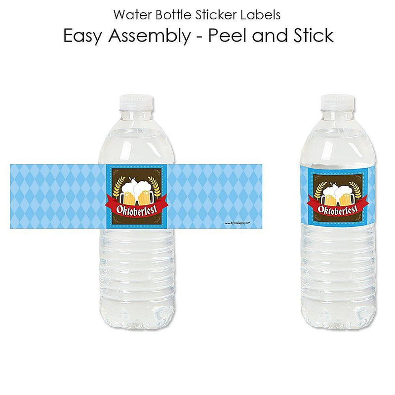 Oktoberfest - German Beer Festival Water Bottle Sticker Labels - Set of 20