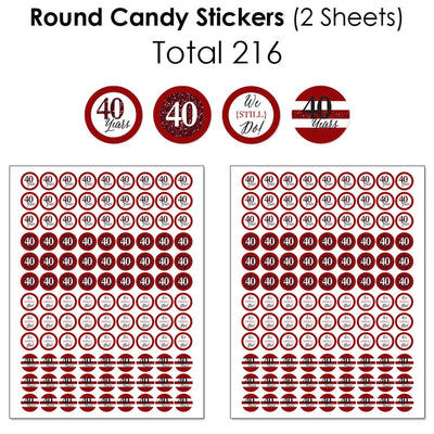 We Still Do - 40th Wedding Anniversary - Mini Candy Bar Wrappers, Round Candy Stickers and Circle Stickers - Anniversary Party Candy Favor Sticker Kit - 304 Pieces