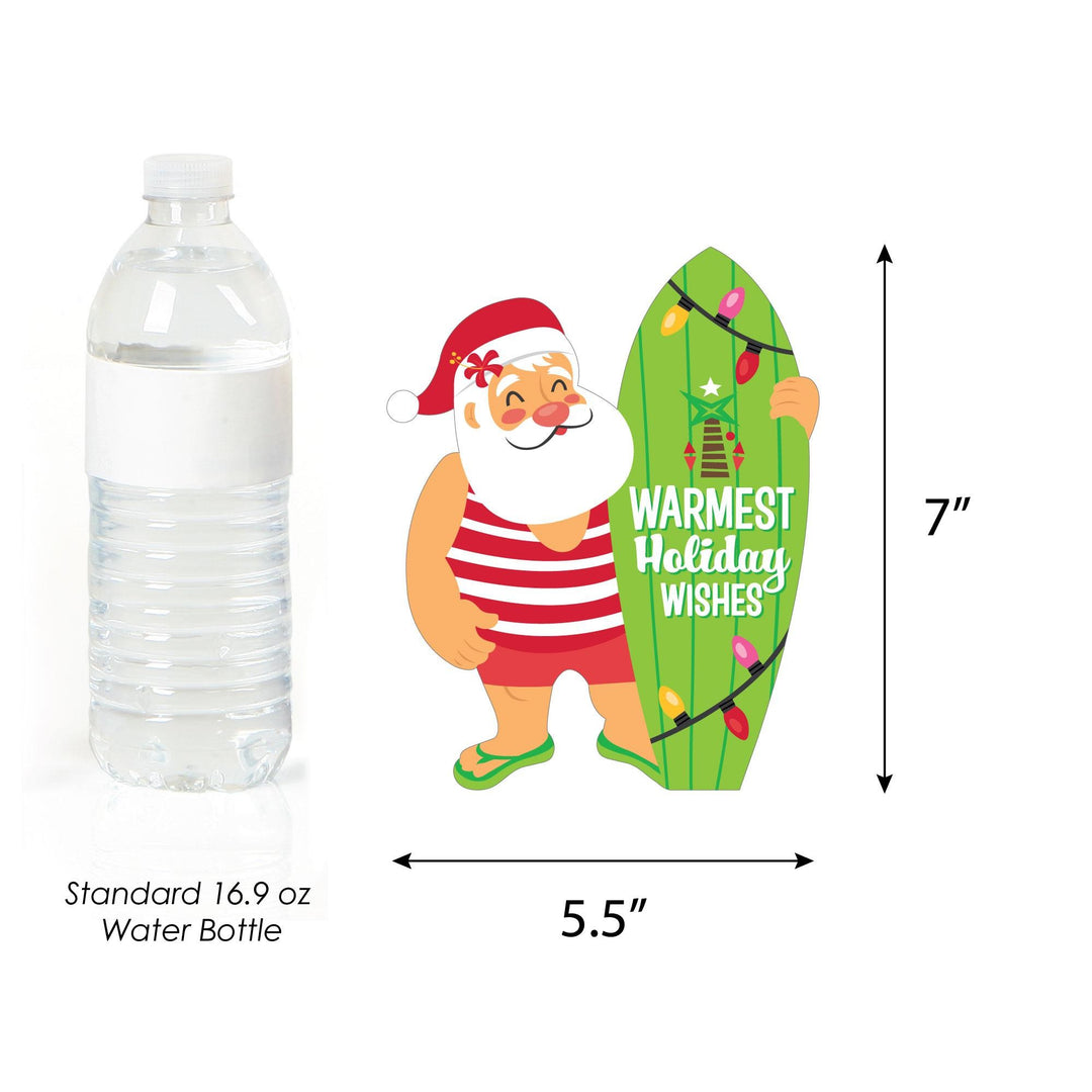 Tropical Christmas - Santa, Snowman, Palm Tree Decorations DIY Beach Santa Holiday Party Essentials - Set of 20