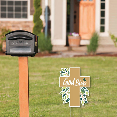 Elegant Cross - Outdoor Lawn Sign - Religious Party Yard Sign - 1 Piece