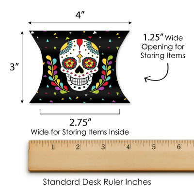Day of the Dead - Favor Gift Boxes - Halloween Sugar Skull Party Petite Pillow Boxes - Set of 20
