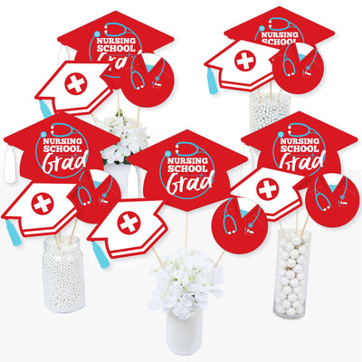 Nurse Graduation - Medical Nursing Graduation Party Centerpiece Sticks - Table Toppers - Set of 15