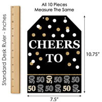 Adult 50th Birthday - Gold - Hanging Vertical Paper Door Banners - Birthday Party Wall Decoration Kit - Indoor Door Decor