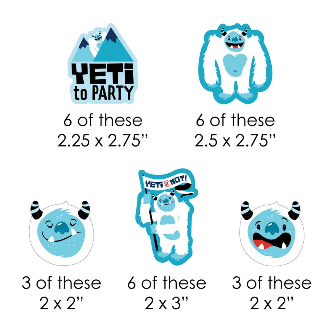 Yeti to Party - Paper Straw Decor - Abominable Snowman Party or Birthday Party Striped Decorative Straws - Set of 24
