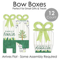 Family Tree Reunion - Square Favor Gift Boxes - Family Gathering Party Bow Boxes - Set of 12