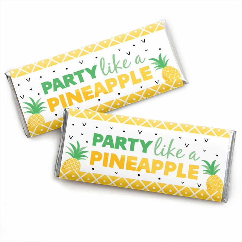 Tropical Pineapple - Candy Bar Wrapper Summer Party Favors - Set of 24