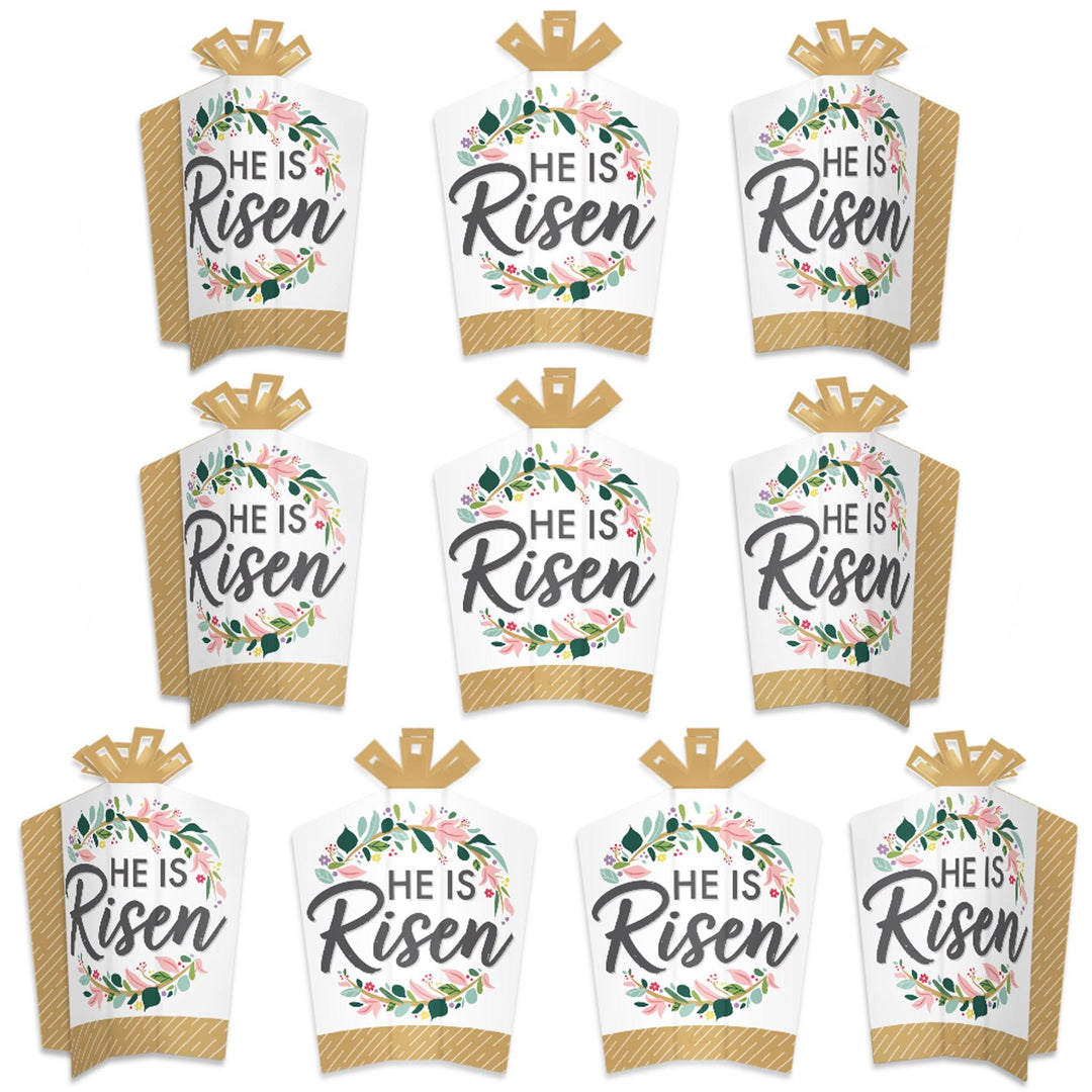 Religious Easter - Table Decorations - Christian Holiday Party Fold and Flare Centerpieces - 10 Count