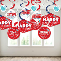 Happy Heartiversary - CHD Awareness Hanging Decor - Party Decoration Swirls - Set of 40
